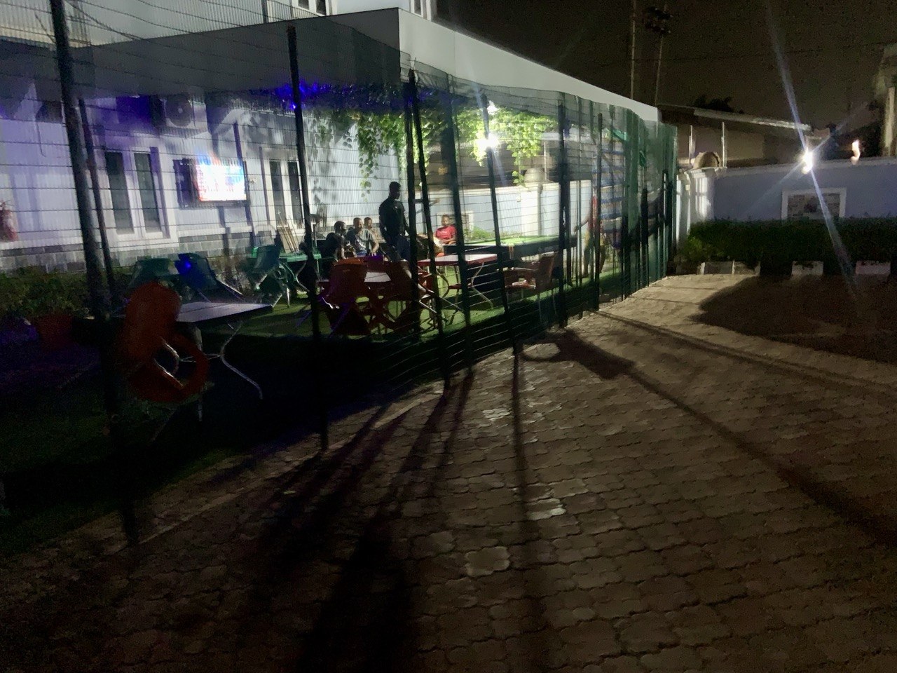 Close-up of snooker table with balls and cue